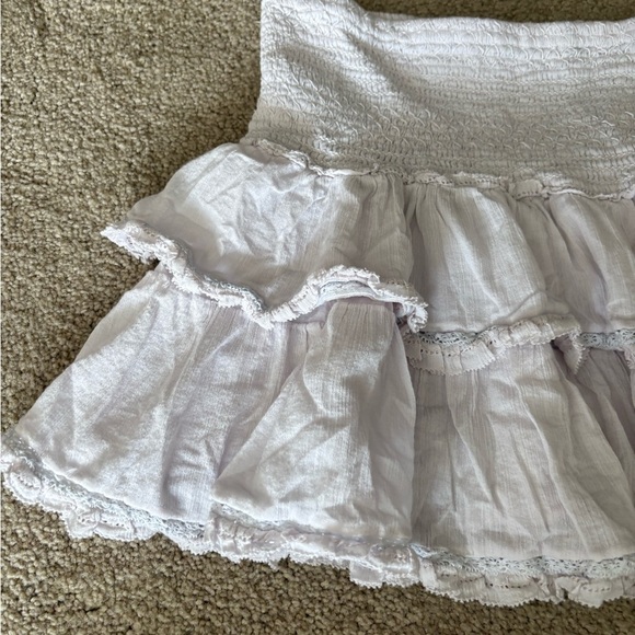 Sunday best Aritzia boho coquette smocked mini ruffle skirt size small - Picture 3 of 16